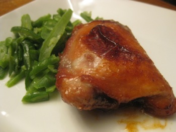 Honey Garlic Chicken - by Carla Anne Coroy - honey garlic chicken on plate with green beans