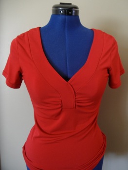 Modesty Part One - by Carla Anne Coroy - photo of red dress with low cut