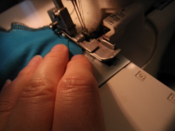 Modest Mocks - Carla Anne Coroy - making a Modest Mock - red Modest Mock being sewn