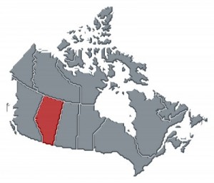 Disrespect for Differences - Carla Anne Coroy - map showing province of Alberta in Canada - source 123rf