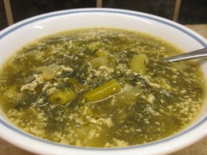 Summer Garden Greens Soup - Carla Anne Coroy - bowl of summer garden greens soup
